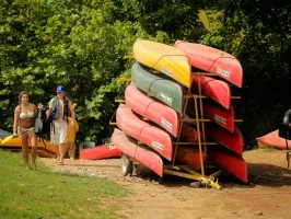 a group of people sitting at a park