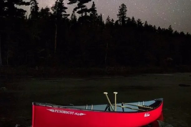 hocking hills moonlight canoe